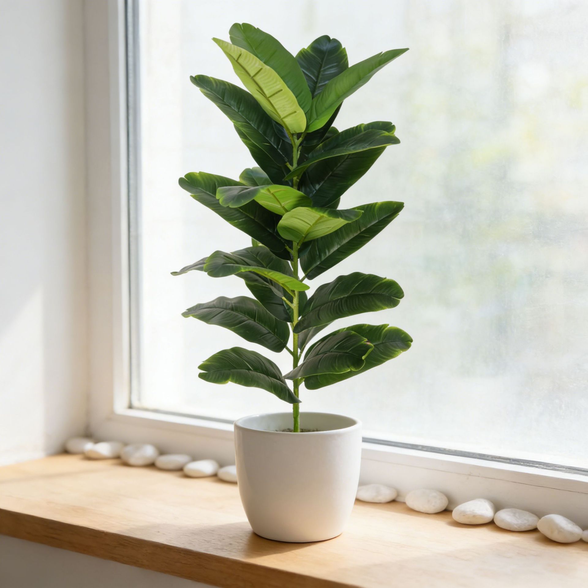 Fiddle Leaf Fig - Duże plastikowe sztuczne drzewko figowe, sztuczna