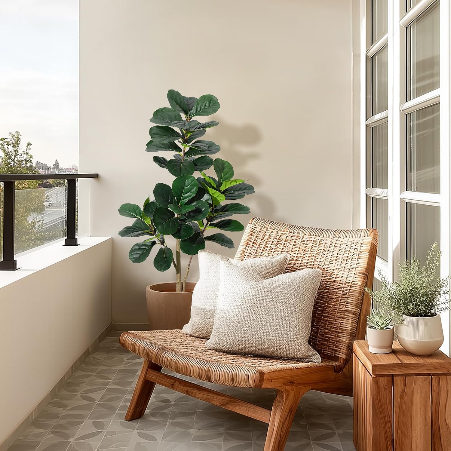 Sztuczne drzewo figa z dużymi  – Fiddle Leaf Fig recenzja i cena