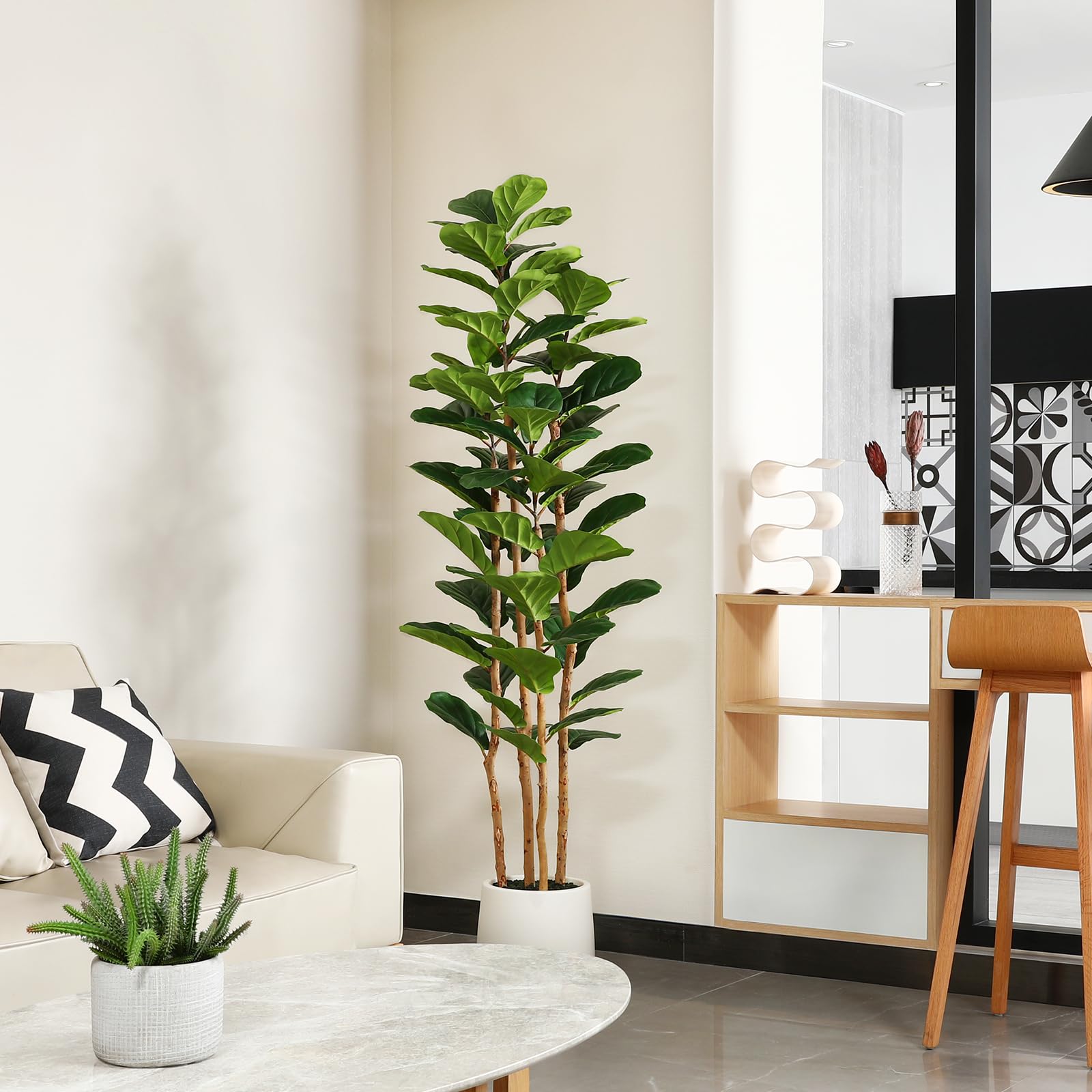 Sztuczne drzewo figowe z biały – Fiddle Leaf Fig recenzja i cena